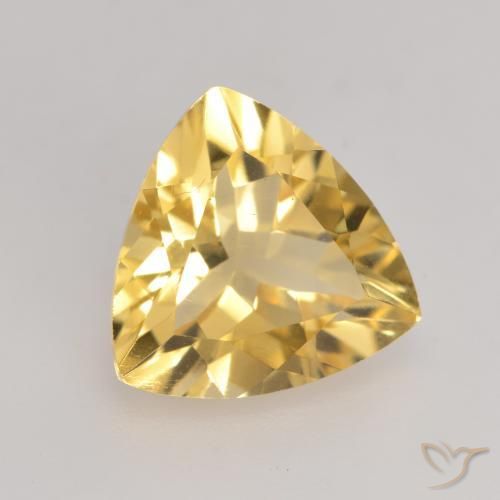 2.13 ct Golden Citrine Stone, Natural Citrine in Trillion Facet Shape for Sale