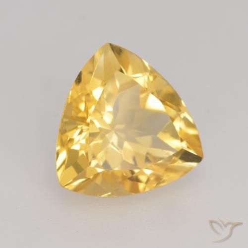 2.29 ct Golden Citrine Stone, Natural Citrine in Trillion Facet Shape for Sale