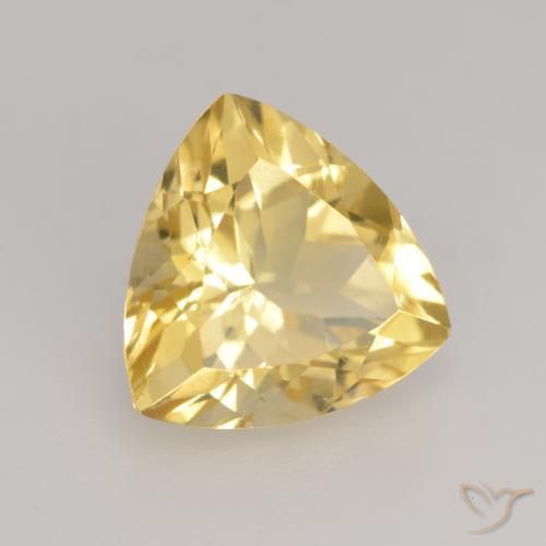 2.34 ct Golden Citrine Stone, Natural Citrine in Trillion Facet Shape for Sale