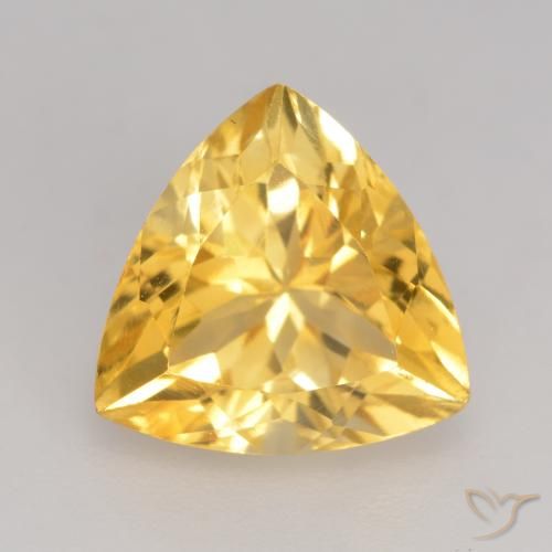 2.35 ct Golden Citrine Gemstone, Citrine Gem in Trillion Facet Shape for Sale.