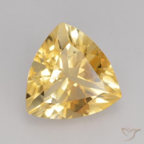 2.25 ct Golden Citrine Stone, Natural Citrine in Trillion Facet Shape for Sale