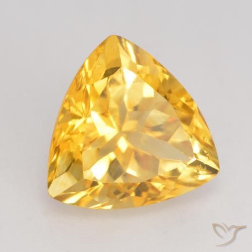 2.58 ct Golden Citrine Stone, Natural Citrine in Trillion Facet Shape for Sale