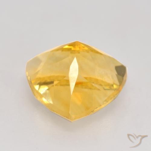 Citrine Gemstone in 9 x 9 mm (calibrated) Size for Sale, Citrine Stone in Medium Gold Color