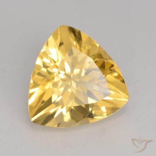 2.03 ct Golden Citrine Stone, Natural Citrine in Trillion Facet Shape for Sale