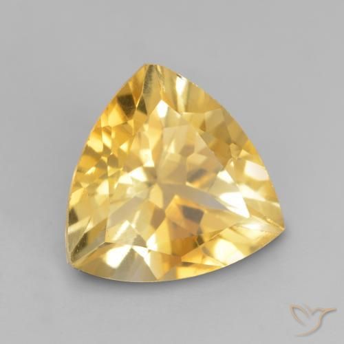 2.27 ct Golden Citrine Stone, Natural Citrine in Trillion Facet Shape for Sale