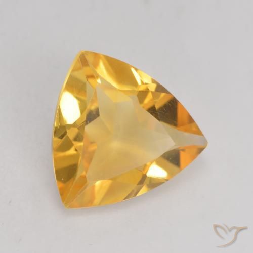 1.80 ct Golden Citrine Stone, Natural Citrine in Trillion Facet Shape for Sale