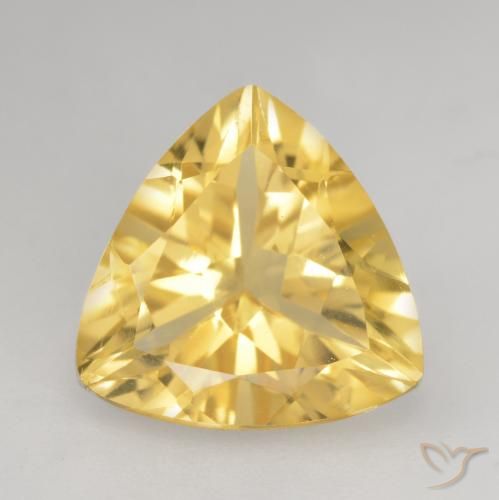 2.18ct Natural Medium Gold Citrine, Trillion, VVS-VS