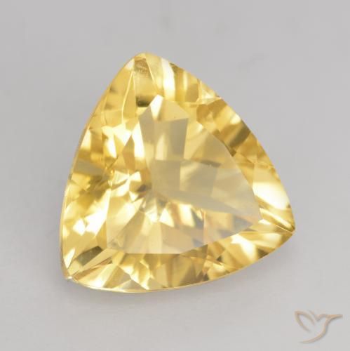 2.18 ct Golden Citrine Stone, Natural Citrine in Trillion Facet Shape for Sale