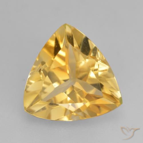 2.05ct Natural Medium Gold Citrine, Trillion, VVS-VS