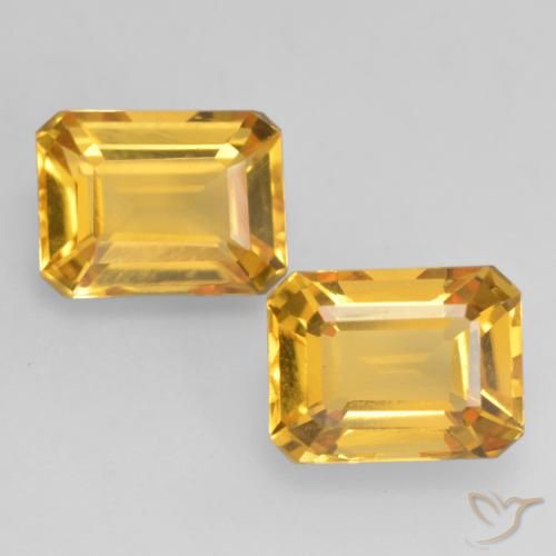 3.27 ctw Golden Citrine Gemstones, Citrine Gems in Octagon Facet Shape for Sale.