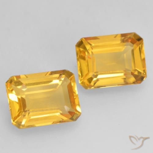 3.27 ctw Golden Citrine Stones, Natural Citrine in Octagon Facet Shape for Sale