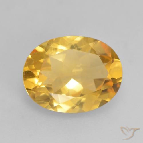 1.53ct Natural Bright Gold Citrine, Oval, VS