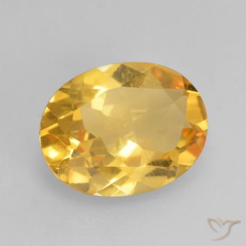 1.53 ct Golden Citrine Stone, Natural Citrine in Oval Facet Shape for Sale