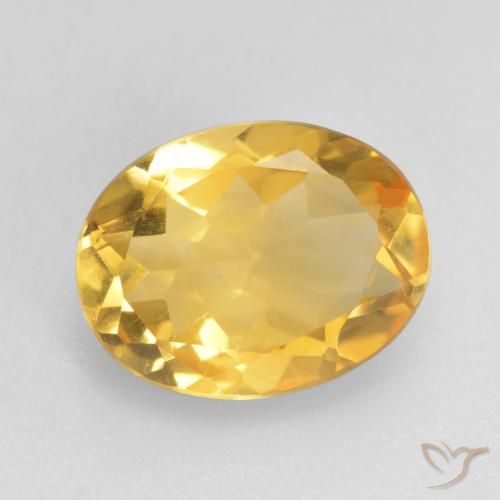 1.47ct Natural Medium Gold Citrine, Oval, VVS-VS