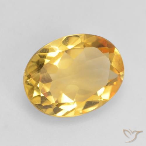 1.47 ct Golden Citrine Stone, Natural Citrine in Oval Facet Shape for Sale