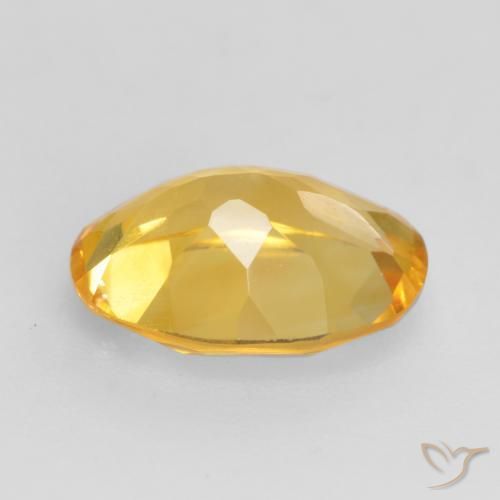 Citrine Gemstone in 9 x 7 mm (calibrated) Size for Sale, Citrine Stone in Medium Gold Color