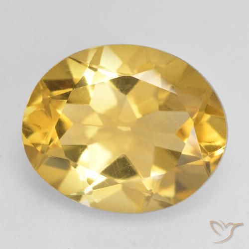 3.17ct Natural Medium Gold Citrine, Oval, VVS-VS