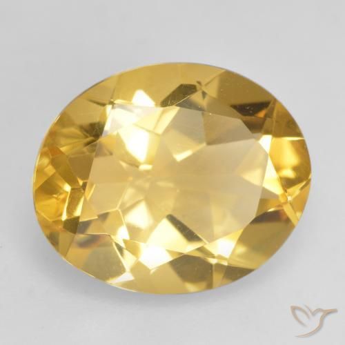 3.17 ct Golden Citrine Stone, Natural Citrine in Oval Facet Shape for Sale