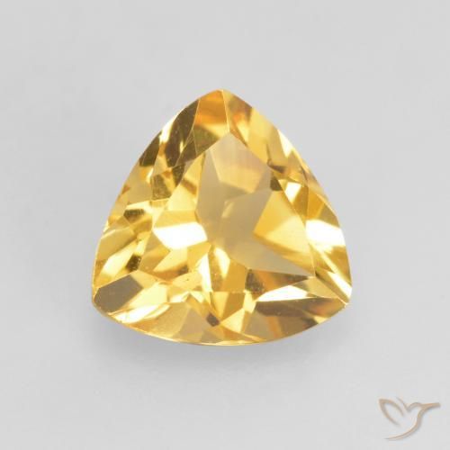 1.11 ct Golden Citrine Stone, Natural Citrine in Trillion Facet Shape for Sale