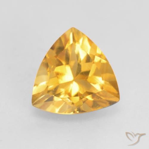 1 ct trillionenschliff Citrin aus Brasilien, Größe: 7,1 x 7mm, Reinheit: VVS-VS, Garantiert echter Edelstein, 1 Stück Citrin in Helles Gold Farbe, Mohs-Härte von 7 Geeignet für den täglichen Gebrauch im Schmuck, Sternzeichen Löwe, Photo A