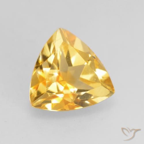 1.17 ct Golden Citrine Stone, Natural Citrine in Trillion Facet Shape for Sale