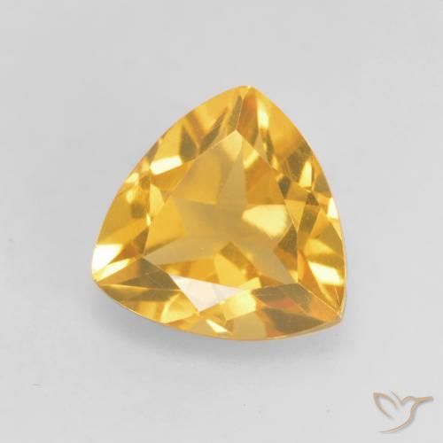1.14 ct Golden Citrine Gemstone, Citrine Gem in Trillion Facet Shape for Sale.