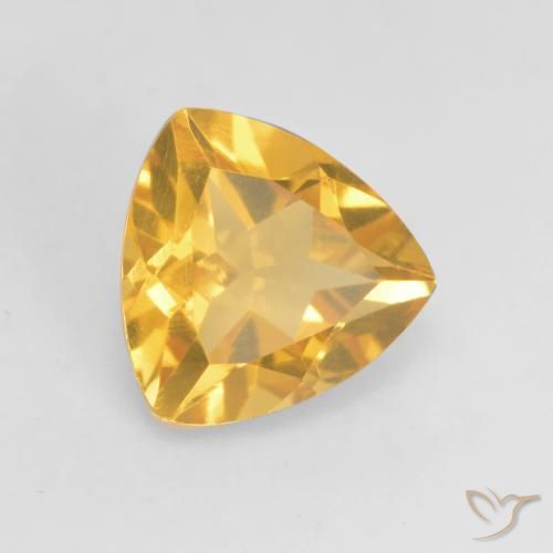 1.14 ct Golden Citrine Stone, Natural Citrine in Trillion Facet Shape for Sale
