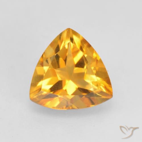Dark Golden Цитрин Камень - 1.1ct Огранка Триллион Фасетная (ID: 534204)