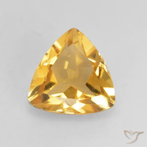 1.03ct Natural Deep Golden Orange Citrine, Trillion, VVS-VS