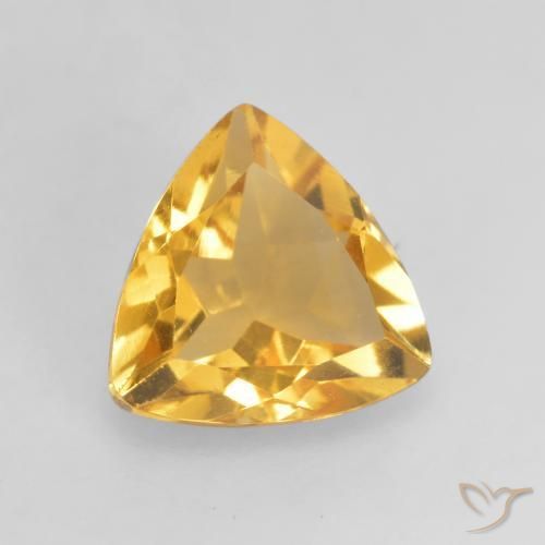 1.03 ct Golden Citrine Stone, Natural Citrine in Trillion Facet Shape for Sale