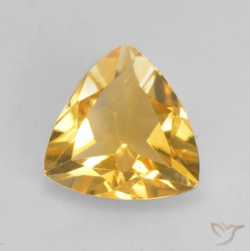 0.93ct Natural Medium Gold Citrine, Trillion, VVS-VS