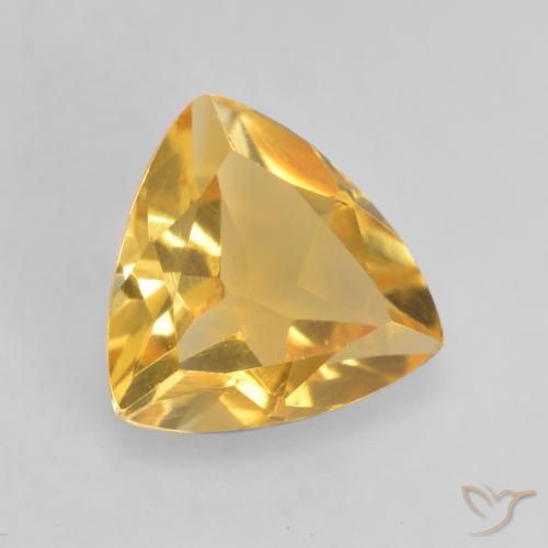 0.93 ct Golden Citrine Stone, Natural Citrine in Trillion Facet Shape for Sale