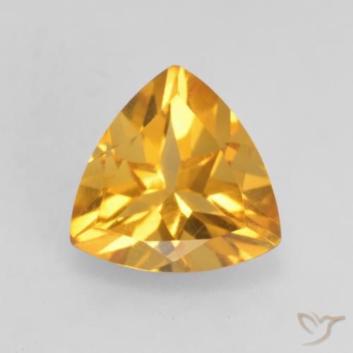 0.97ct Natural Dark Golden Citrine, Trillion, VVS-VS