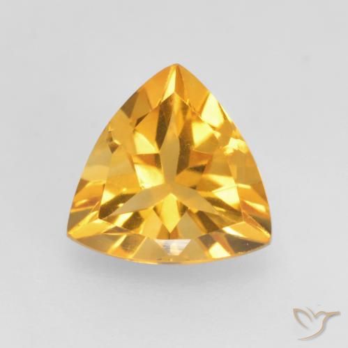 1.02ct Natural Golden Orange Citrine, Trillion, VVS-VS