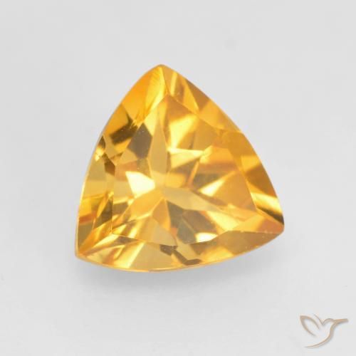 1.02 ct Golden Citrine Stone, Natural Citrine in Trillion Facet Shape for Sale