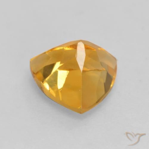 Citrine Gemstone in 7 x 7 mm (calibrated) Size for Sale, Citrine Stone in Medium-Light Orange-Gold Color