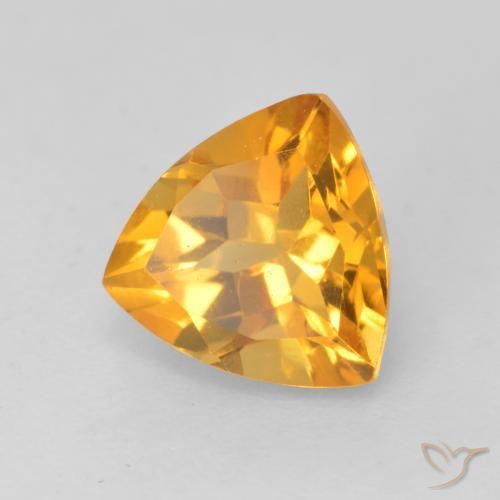 1.16 ct Golden Citrine Stone, Natural Citrine in Trillion Facet Shape for Sale