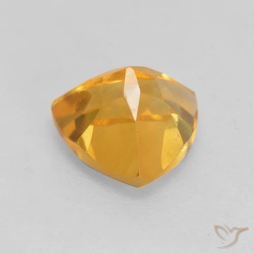 Citrine Gemstone in 7 x 7 mm (calibrated) Size for Sale, Citrine Stone in Orange-Gold Color