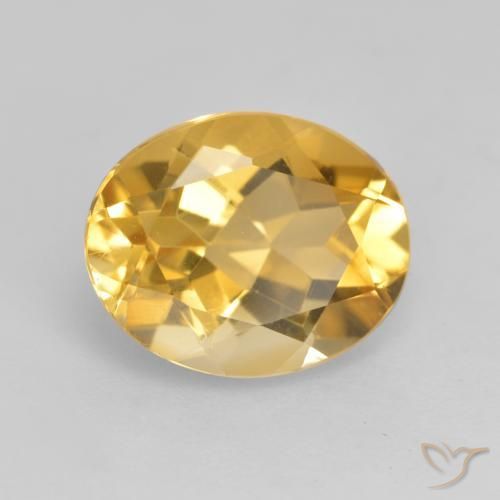 3.19 ct Golden Citrine Stone, Natural Citrine in Oval Facet Shape for Sale
