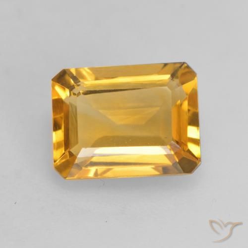 1.45ct Natural Golden Orange Citrine, Emerald Cut, VVS-VS