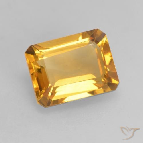 1.45 ct Golden Citrine Stone, Natural Citrine in Octagon Facet Shape for Sale