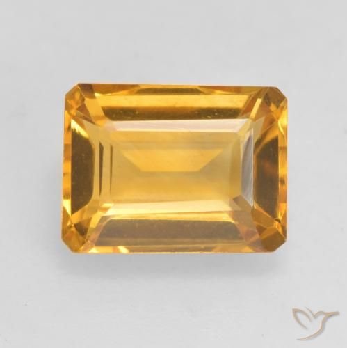 Deep Golden Orange Citrine Gem - 1.7ct Octagon Facet (ID: 534223)