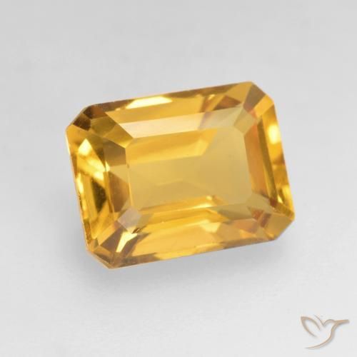 1.69 ct Golden Citrine Stone, Natural Citrine in Octagon Facet Shape for Sale