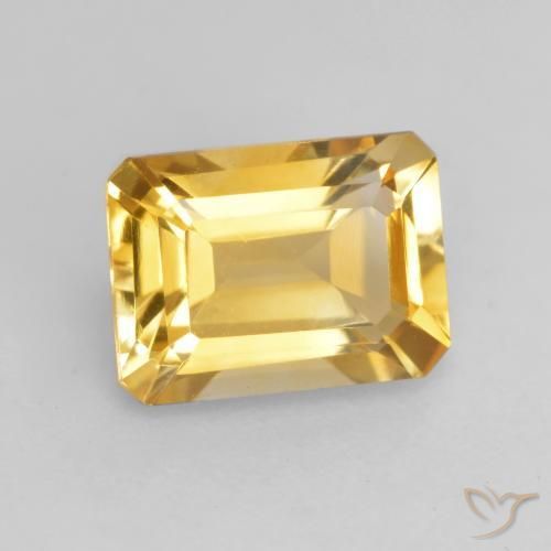1.53 ct Golden Citrine Stone, Natural Citrine in Octagon Facet Shape for Sale