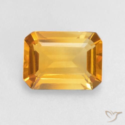 1.22ct Natural Dark Golden Citrine, Emerald Cut, VVS-VS