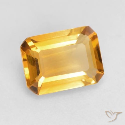 1.22 ct Golden Citrine Stone, Natural Citrine in Octagon Facet Shape for Sale