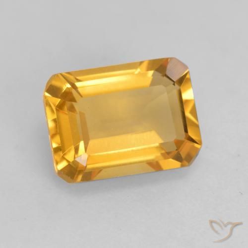 1.52 ct Golden Citrine Stone, Natural Citrine in Octagon Facet Shape for Sale