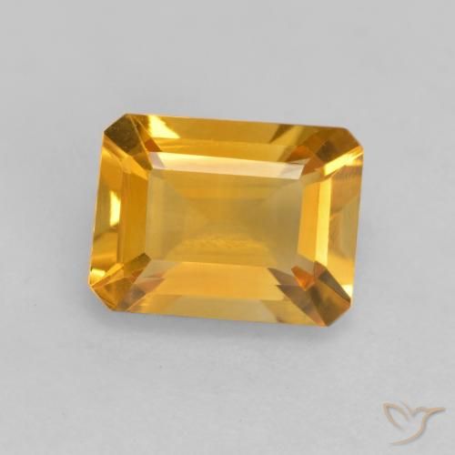 Deep Golden Orange Citrine Gem - 1.2ct Octagon Facet (ID: 534234)