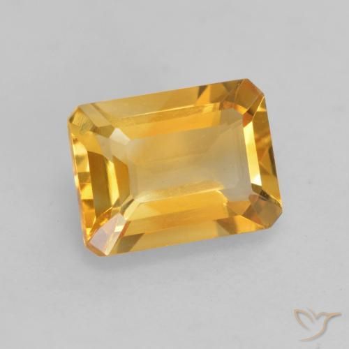 1.44 ct Golden Citrine Stone, Natural Citrine in Octagon Facet Shape for Sale