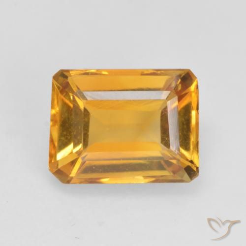1.48ct Natural Dark Golden Citrine, Emerald Cut, VVS-VS